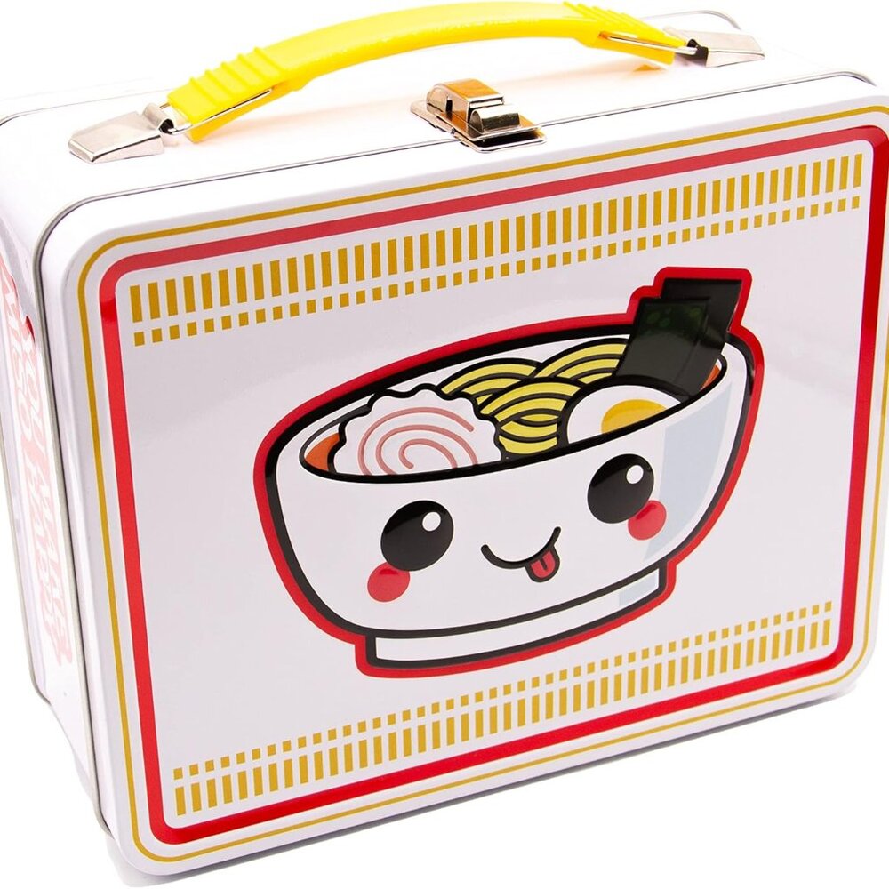 TIN LUNCH BOX COLLECTIBLE NOODLE BOWL STORAGE BOX KAWAII STYLE NEW